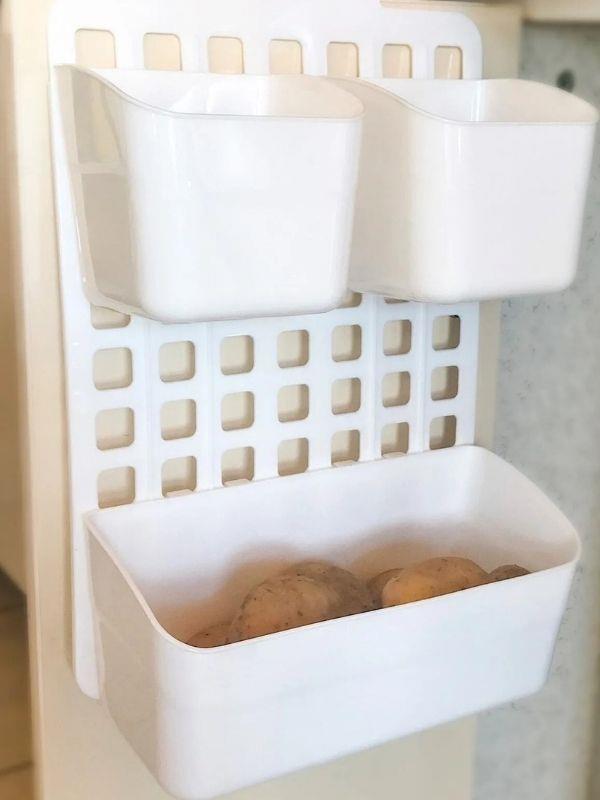 Dolap Içi Düzenleyici Seviye Ayarlanabilir Düzenleyici Beyaz (1 Geniş + 2 Dar Bölmeli)