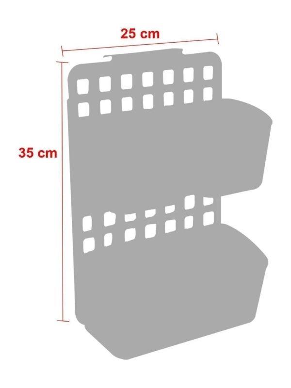 Dolap Içi Düzenleyici Seviye Ayarlanabilir Düzenleyici Beyaz (1 Geniş + 2 Dar Bölmeli) - Görsel 3