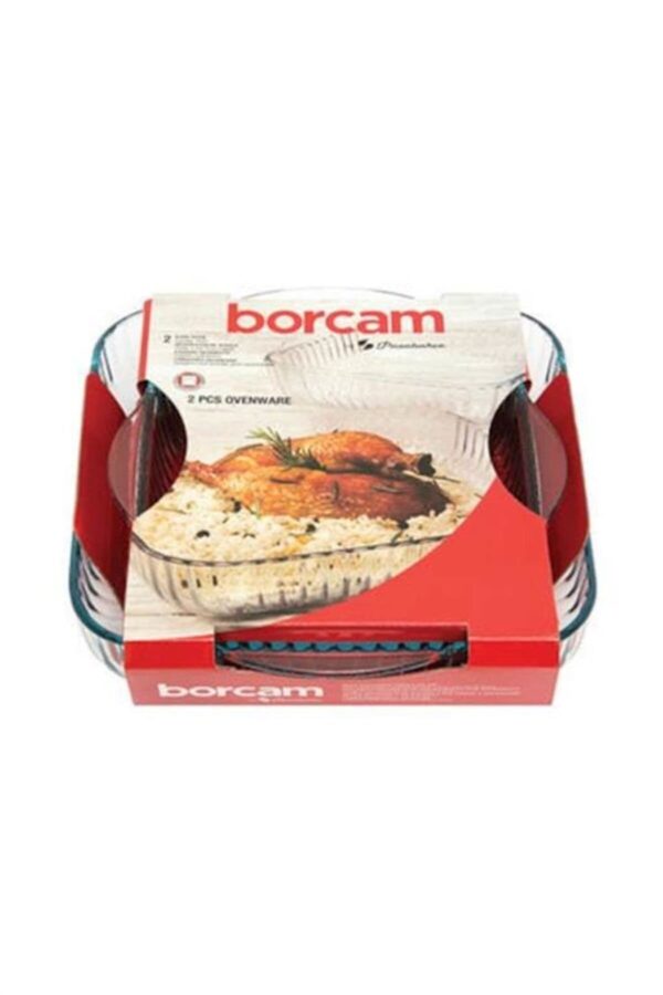 Paşabahçe Borcam Tırtıklı Kare Tepsi 2'li - Görsel 2